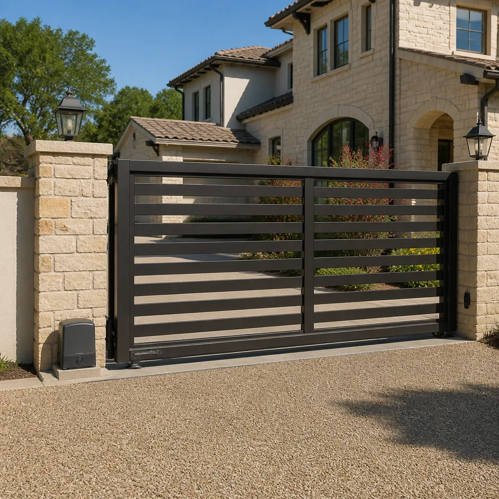 Sliding driveway gates